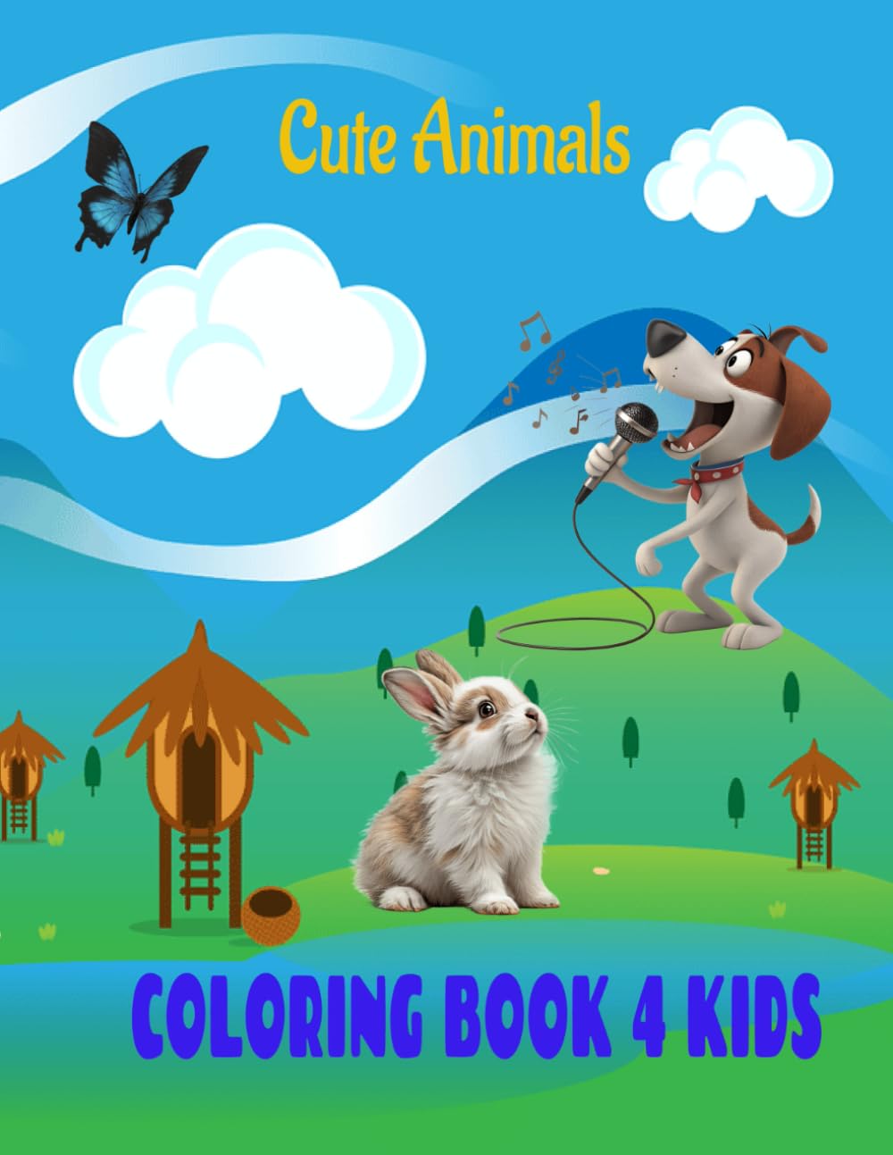 Cute and Funny Animal Coloring Book for Kids and Adults