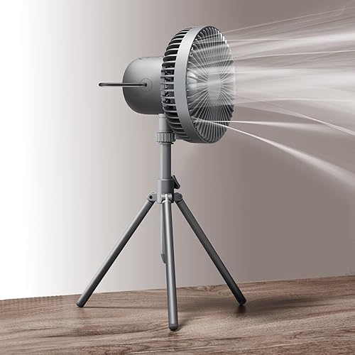 Fanximan Ventilador oscilante portátil ventilador de viaje plegable de 4 velocidades velocidad de viento ajustable dos tipos de fuente de luz LED