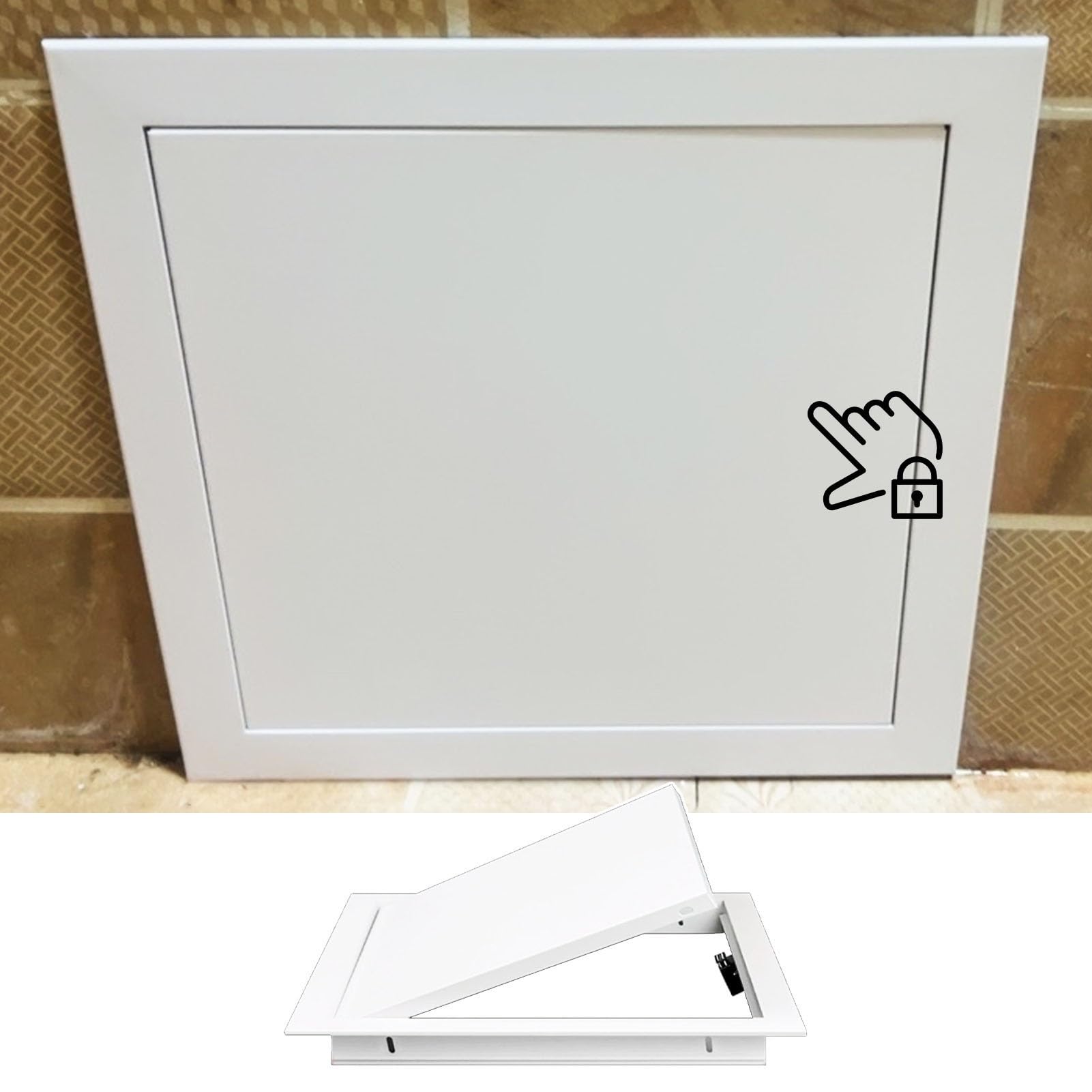 OIFAODAO Stainless steel access door， Access Panel for Drywall, Wall and Ceiling, Touch Latch Design, Plumbing Inspection Door(White,16x32in)