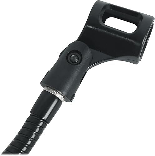 Miniatura 5 de Rockville GN20 - Soporte de micrófono de cuello de cisne de 20 pulgadas, abrazadera de goma con clip de micrófono, ajustable, construcción de acero