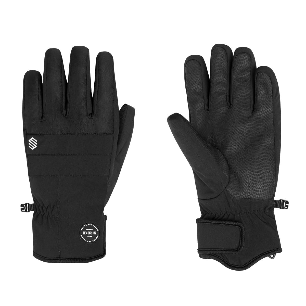 SIROKO Guantes térmicos esquí esquí y Nieve Voss Black Negro