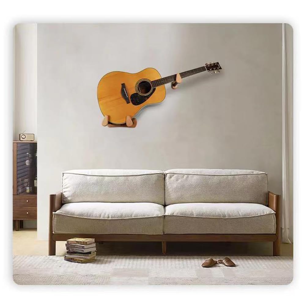 Support Guitare Mural Lot De 2 - Crochet Robuste Avec Éponge Protection Pour Guitare Acoustique, Électrique, Basse, Ukulélé, Banjo - Fixation Solide Et Élégante