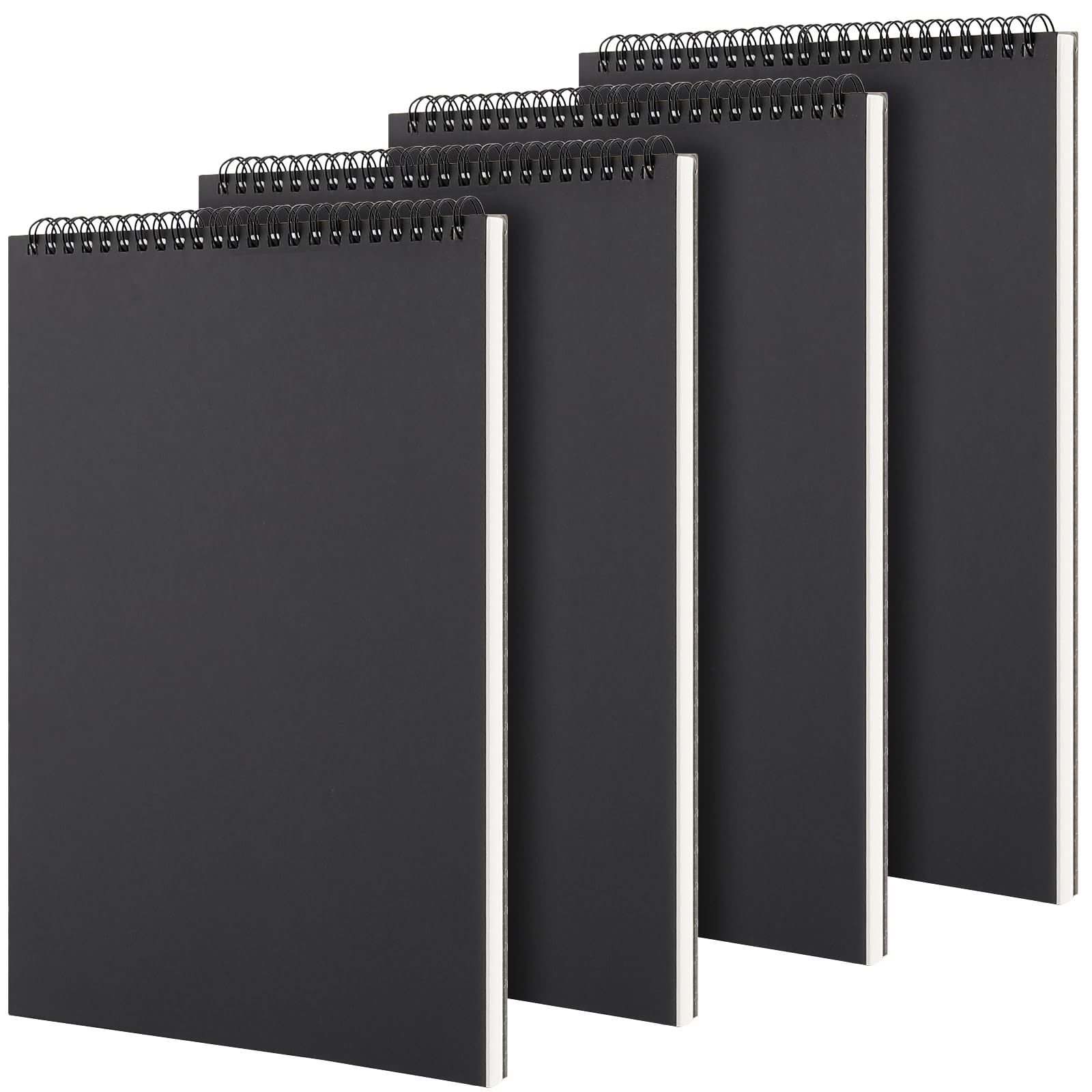 SYUTBOU Szkicownik A4, 4 sztuki, 30 arkuszy 120 g/m², A4, szkicownik, pusty blok rysunkowy, czarny szkicownik pusty do szkicowania, do szkicowania, znaków, doodlingu, pisania