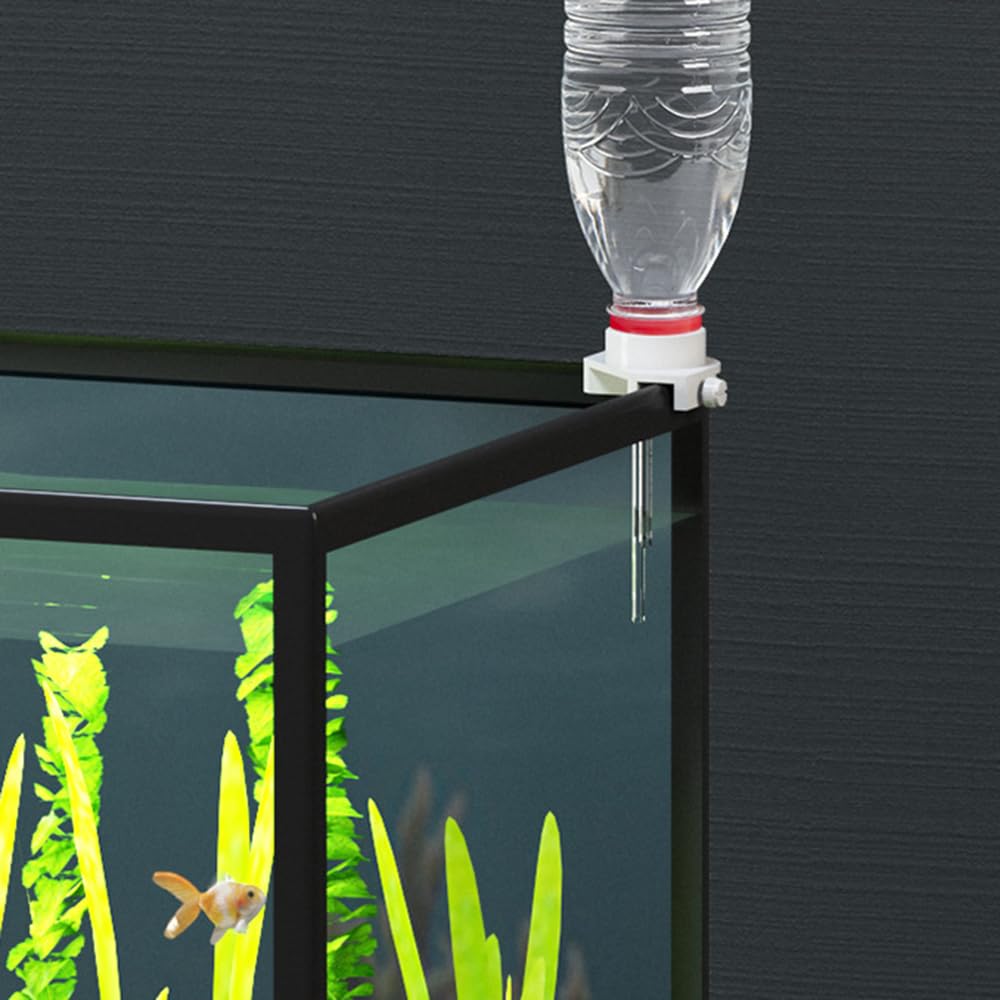 DONGKER Riempitore Acqua Automatico,Regolatore Livello Acqua Senza Alimentazione con Riduzione Rumore e Testine Adattatrici per Acquario e Tartarughe da Spessore Parete di 1,5 cm/0,6" o Inferiore