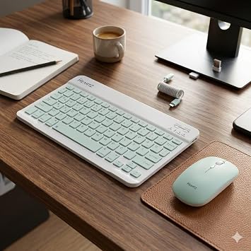 HEARTZ KEY 01 KABLOSUZ BLUETOOTH WİRELESS TÜMÜ TÜRKÇE KARAKTERLİ i ü ğ harfleri bulunur KLAVYE MOUSE SETİ (AÇIK YEŞİL)