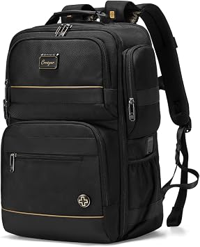 CROSSGEAR Business Backpack for Work and Travel, 58% Strain Reduce | Fits 15.6 Inch Laptop, 17+ Smart Pocket Organizer, Carry-On Size, Laptop Backpack for Men Perfect for Gifts, Black