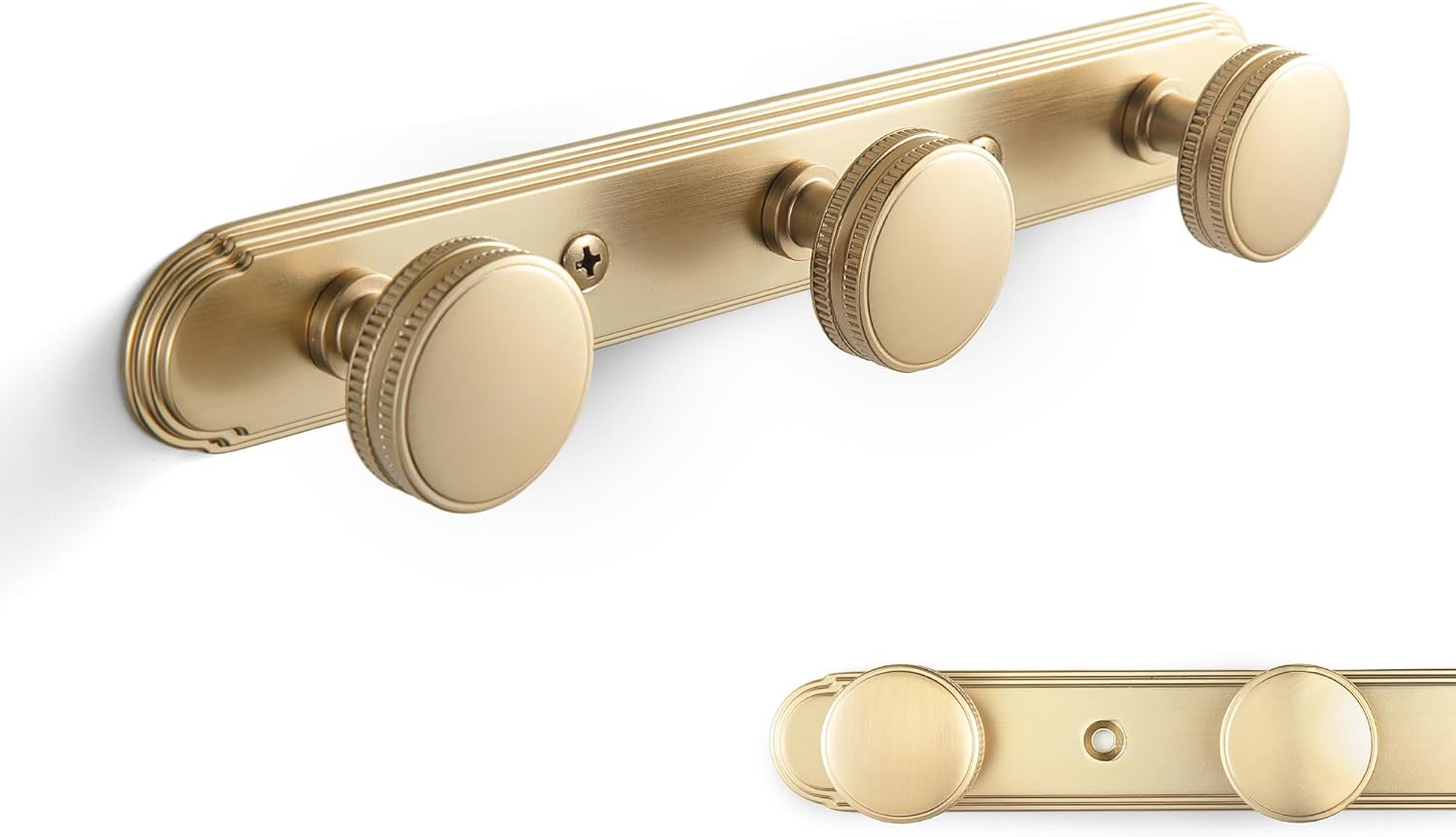 Goo-Ki 1 Pack Champagne Bronze Coat Rack Wall Mount Heavy Duty, Towel Rack Zinc Alloy Coat Hooks Wall Mounted for Bag Hat Clothes Scarf