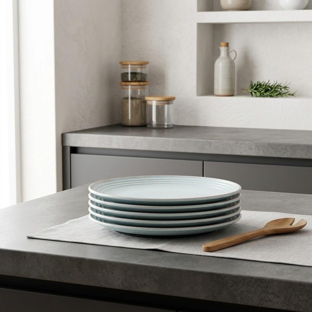 Piatto in melamina retrò, 18,9 cm, rustico, per bordo, design retrò (blu)