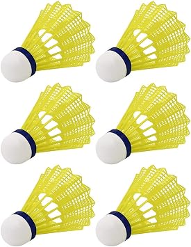 WISH Airflow 6000 Badminton Tournament Shuttlecocks 6 Pack Tube of Durable Nylon Shuttlecocks with Cork Tips Badminton Birdies for Indoor and Outdoor Play