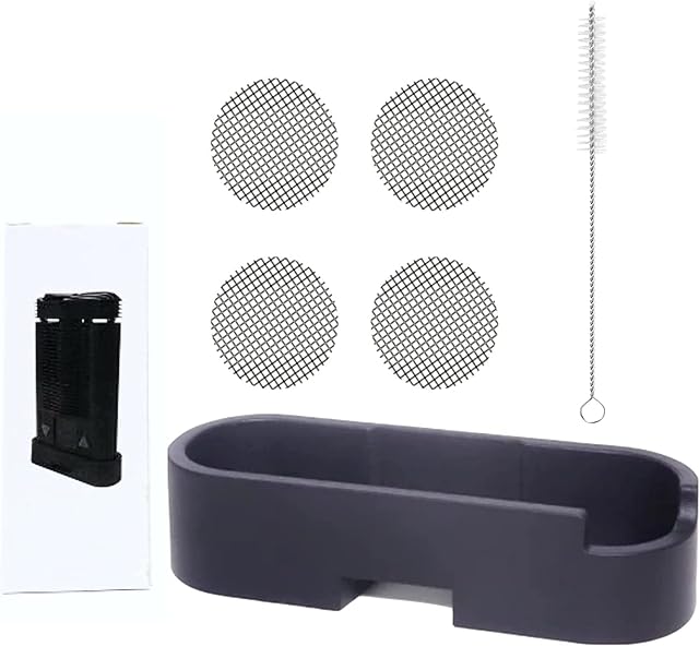 Plastic Stand for Mighty with 25 Screens & Cleaning Brush Set - with Charging Port - Mighty Vaporiser Accessories Kit Set