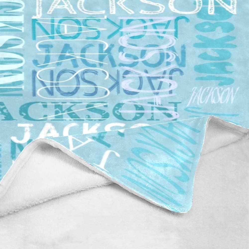Personalized Baby Blankets with Name Custom Baby Blankets for Boys - Blue Blanket