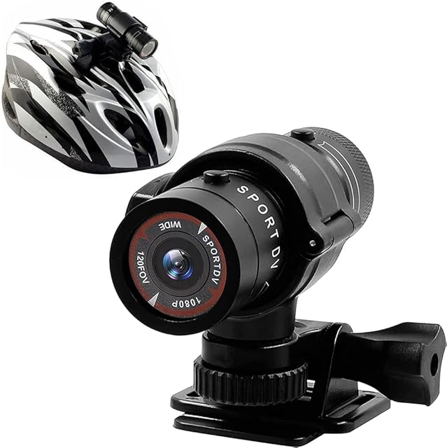 Hangang Action Camera 1080P Mini Waterproof Camera Helmet Sports Full HD Motorbike Bike Helmet Camera Video DVR AVI Video Camcorder 32 GB TF Card Ideal for Climbing Riding Skiing