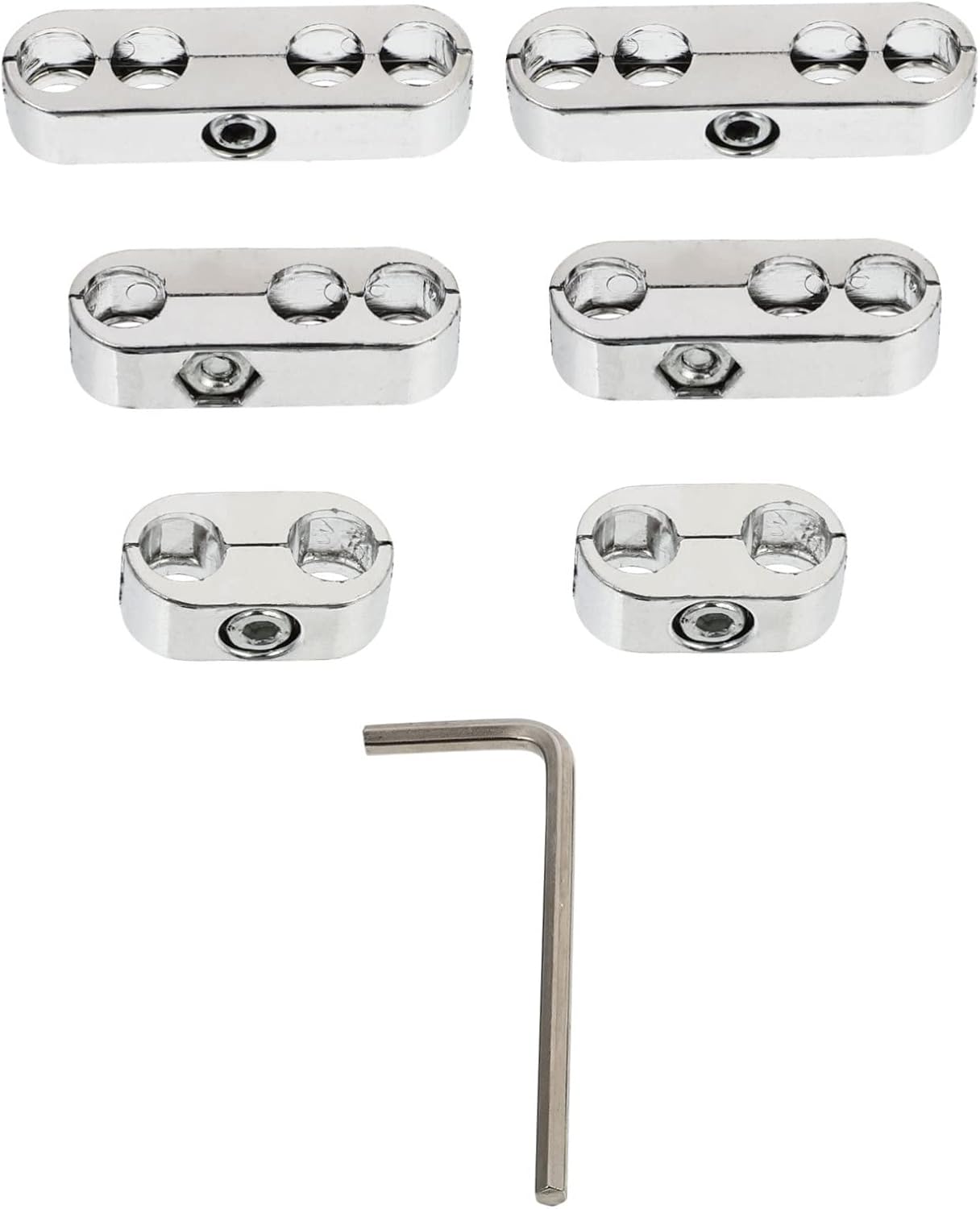 Chrome Spark Plug Wire Separators Looms Auto Ignition Wire Management Clamps with Wrench Abs Material Prevent Cross Firing Organizers