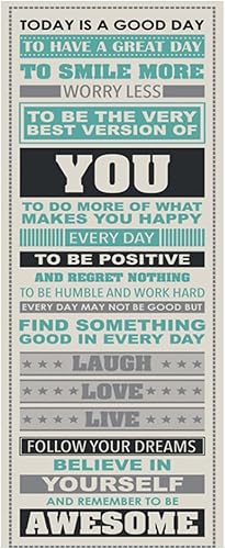 WLBON Be Awesome - PĂłster decorativo de pared con citas motivacionales de felicidad para decoraciĂłn de oficina en casa, 12 x 36 pulgadas con tubo WLBON Be Awesome - PĂłster decorativo de pared con citas motivacionales de felicidad para decoraciĂłn de oficina en casa, 12 x 36 pulgadas con tubo