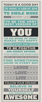 Be Awesome Inspirational Motivational Happiness Quotes Wall Decorative Poster Print For Home Office Decor 12" x 36" with Tube