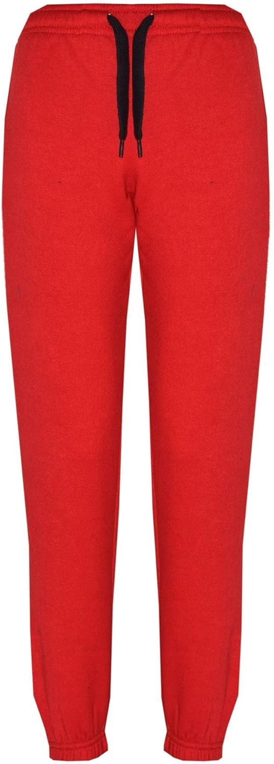 Plain Tracksuit Contrast Fleece Hoodie with Joggers - T.S Contrast Trim Red & Black 11-12.