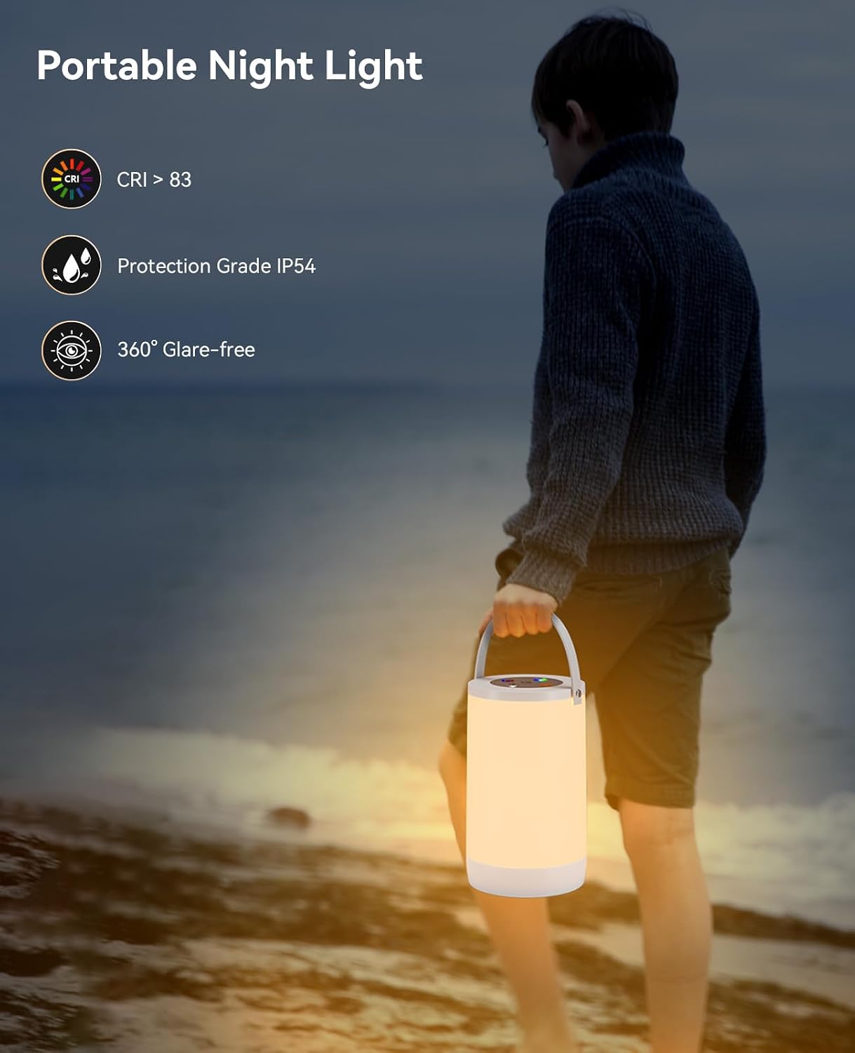 Hensam Night Light for Kids, Portable USB Night Lamp with 2200 mAh Battery, Bright Color Changing Light for Nightstand, Small Touch Bedroom Table Lamp for Christmas Gift