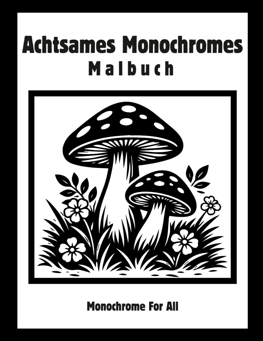 Achtsames Monochromes Malbuch: Einfache Schwarz-Weiß-Motive für Entspannung, Stressabbau und achtsames Ausmalen für Erwachsene und Jugendliche