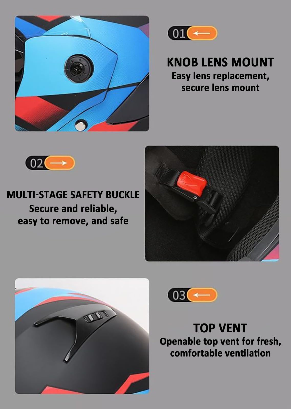 Kask integralny z ochroną przeciwsłoneczną ECE 22.06 zatwierdzony składany modułowy kask motocyklowy unisex kask motocrossowy