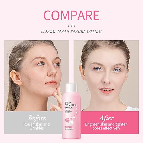 Miniatura 7 de Sakura Loción facial Esencia hidratante para poros retráctiles cuidado diario, loción de tóner hidratante reparadora crema facial suero de vitamina