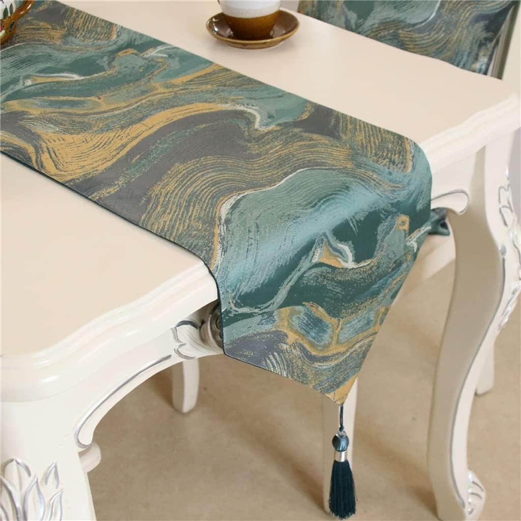 Pattern Table Runner Coffee Table Tv Cabinet Elegant Table Home Decor Wedding Party Decoration(D,180X32cm)