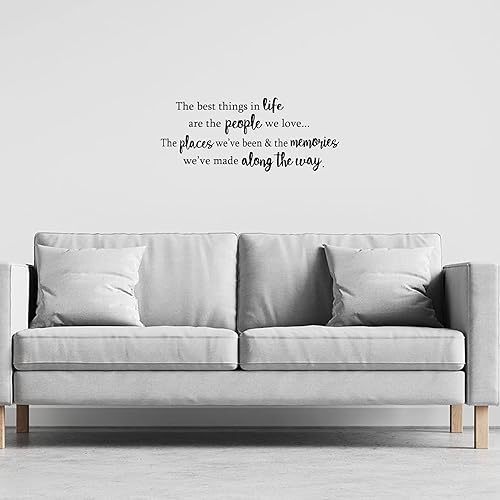 Miniatura 2 de Calcomanías de vinilo con texto en inglés "The Best Things in Life are The People We Love The Places We Been and The Memories" (Las mejores cosas en