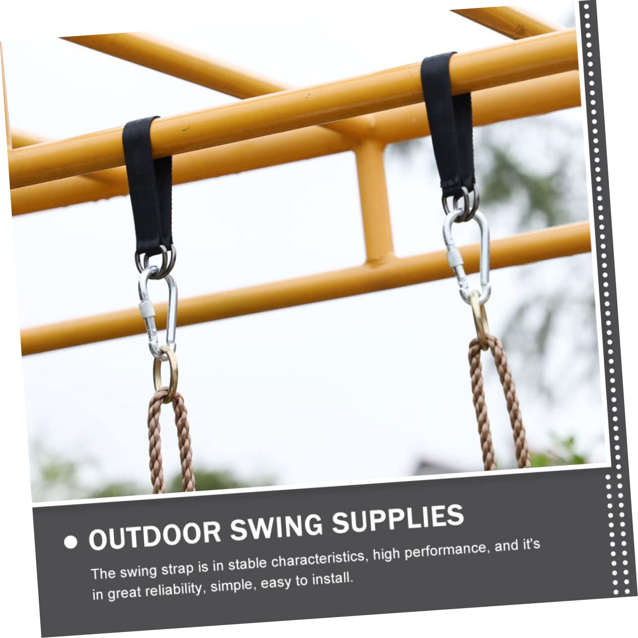 Lot de 6 sangles de balançoire robustes et durables pour hamac de camping et pique-niques Connexion fiable pour cordes et balançoires Installation facile