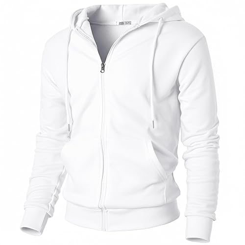 Ohoo Mens Slim Fit Waffle Knit Cotton 100% Zip Up