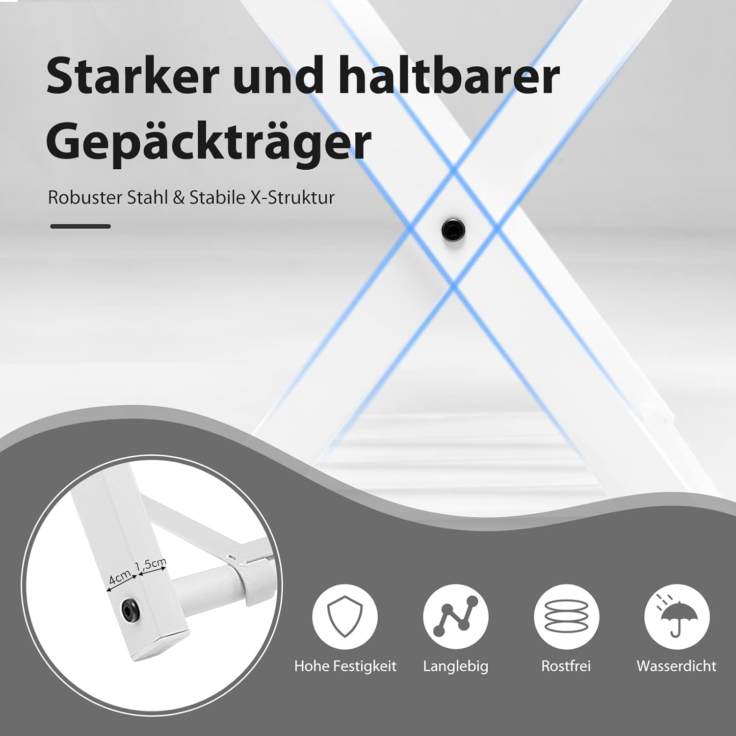 GOPLUS Kofferständer klappbar, Gepäckablage aus Metall bis 60kg belastbar, Kofferablage mit darunter liegendem Schuhregal, Kofferhocker für Hotel & Zuhause, 64x43x58 cm (Weiß-1 Stück)