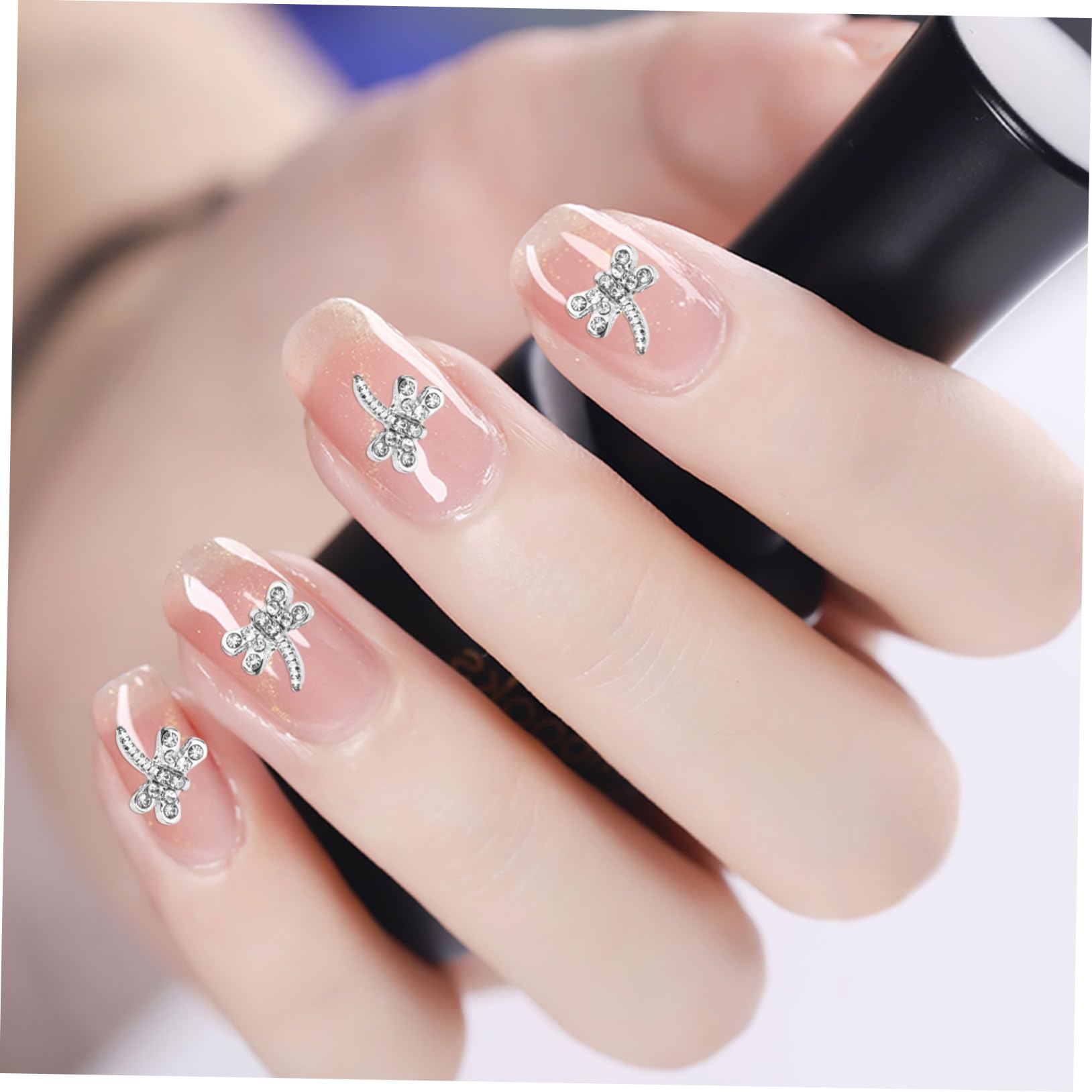 VALICLUD 5 set Adesivi Per Manicure In Lega Per Unghie Libellule Gemme Strass Punte Per Manicure Decorazione Per Ciondoli In Argento 20 pezzi*5