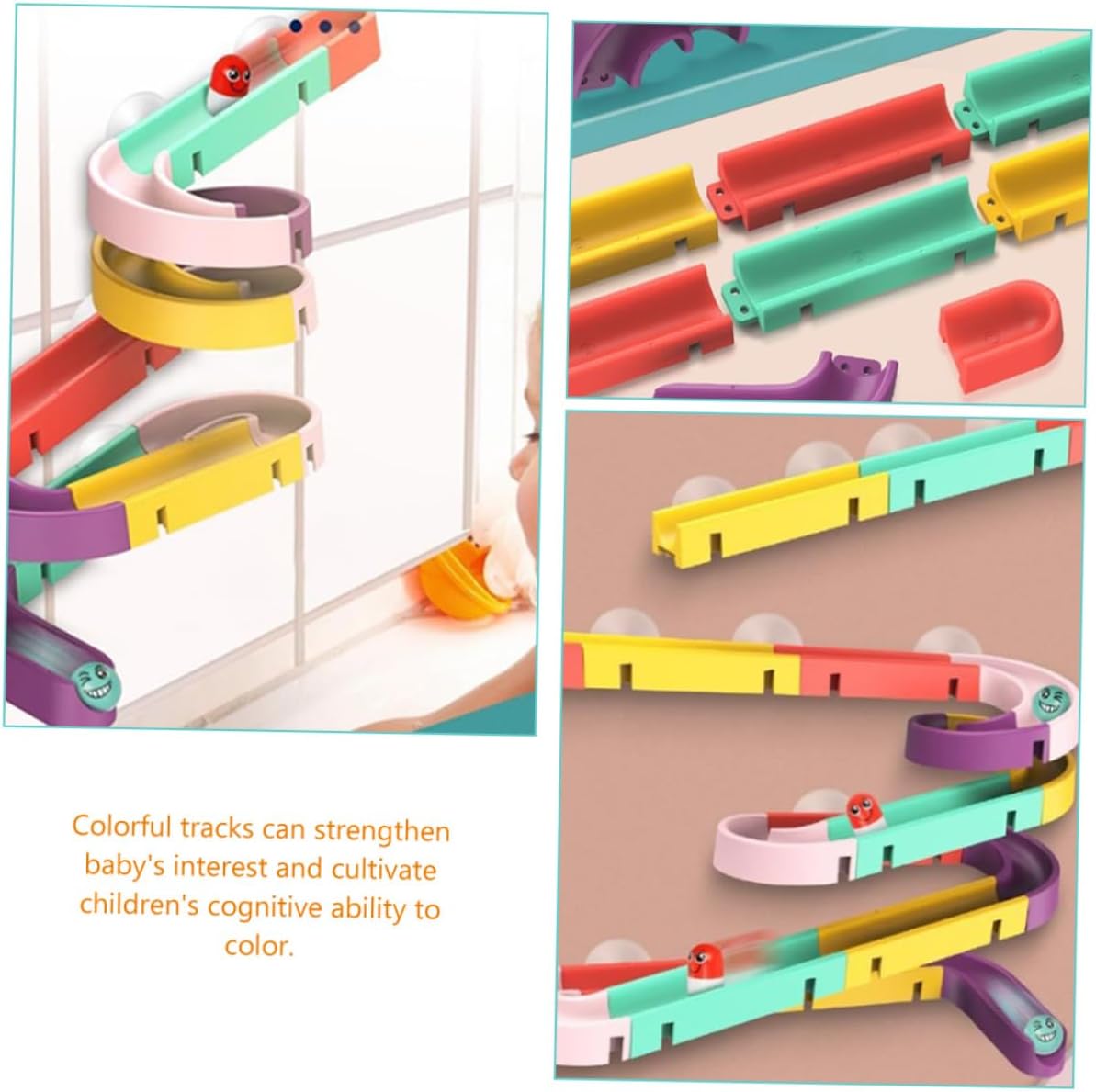 Healifty Colorful Marble Run Building Track for DIY Educational Playset to Develop Fine Motor Skills and Cognitive Ability Easy to Assemble for Birthday Gift