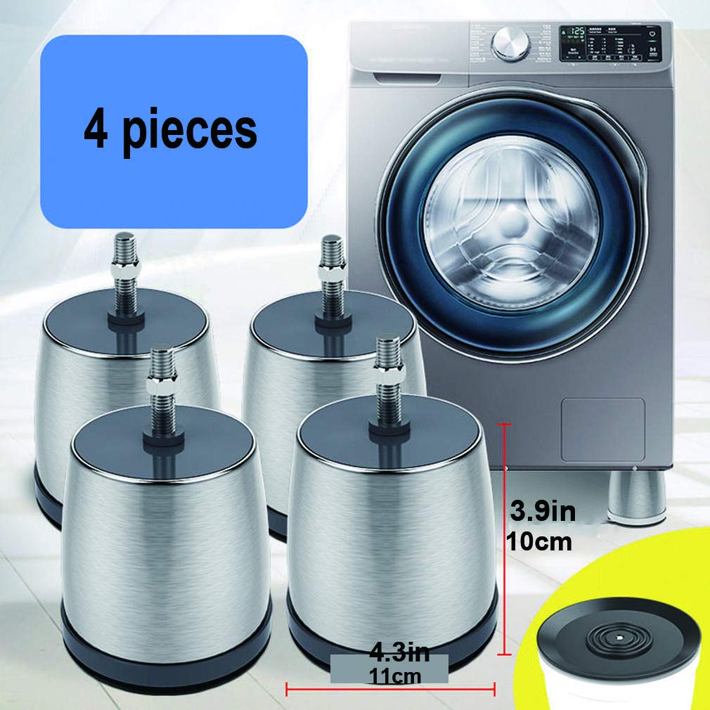 4 Almohadillas antivibración universales para Lavadora, Secadora, refrigerador, Alfombrilla Antideslizante para Reducir el Ruido, Alfombrilla para elevar la Altura del refrigerador