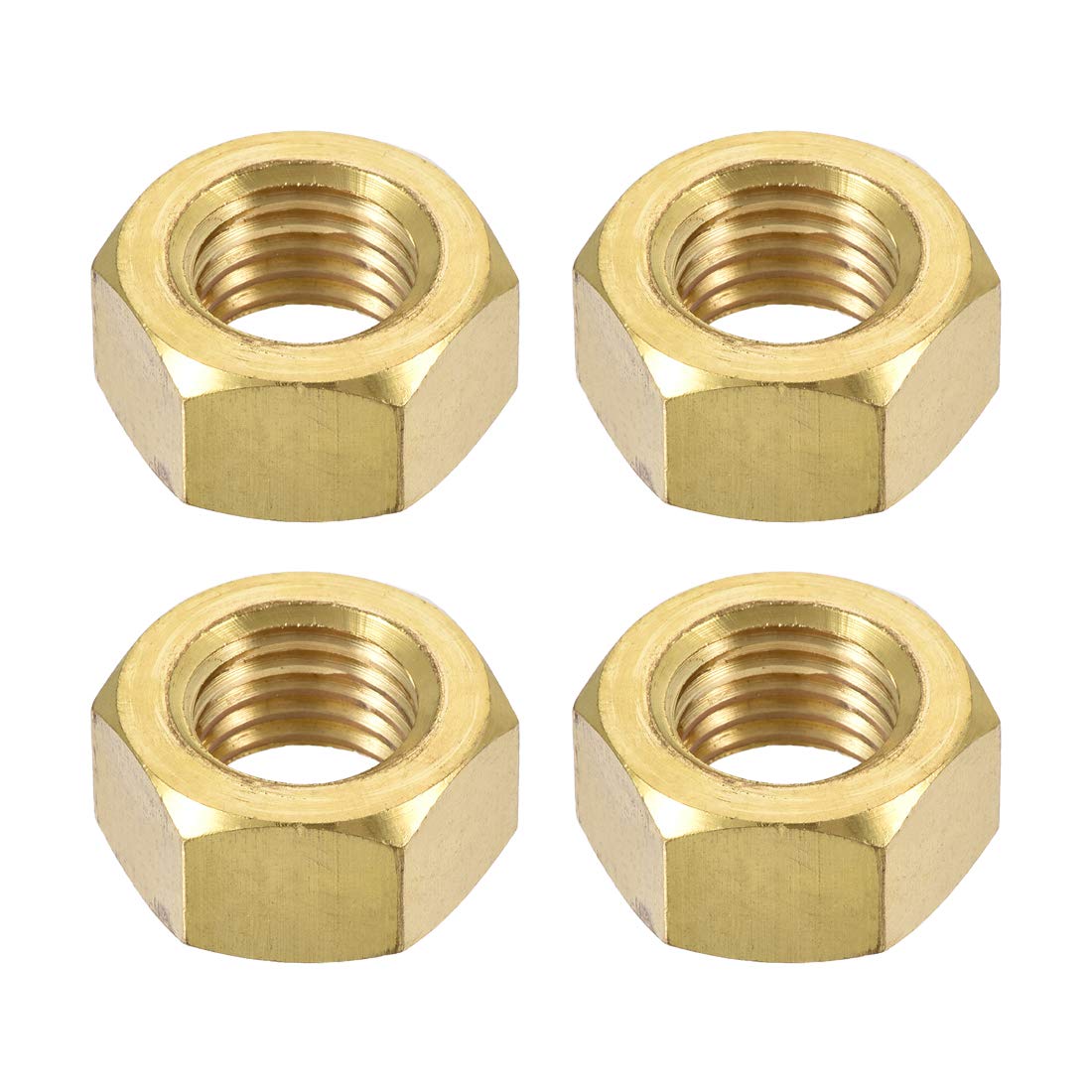 Uxcell Sourcingmap M16 Brass Machine Screw Insert Lock Hex Hexagon Nut Fastener 4Pcs