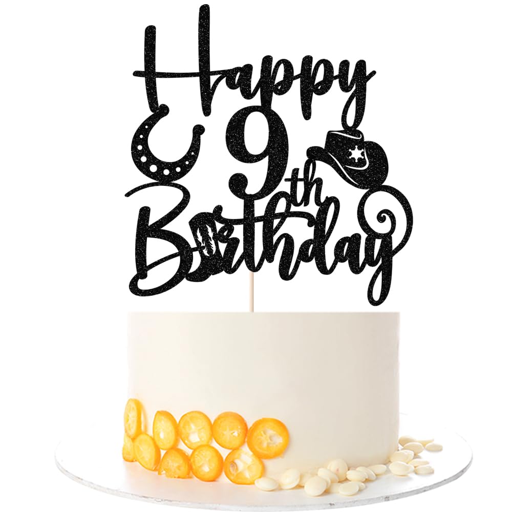 Kaoenla Cowboy Cake Topper-cowboy theme Happy 17th Birthday Decor,17th Birthday/Anniversary Party Decorations (9th) — image 1