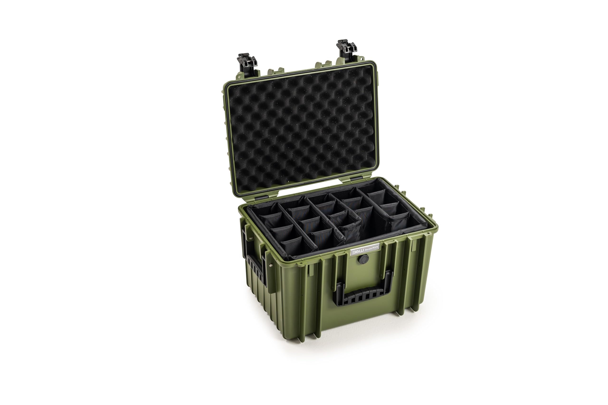 B&W International Bronze Green / Typ 5500 - Innenmaß 43x30x30cm / Case With Compartments Carry-Ons