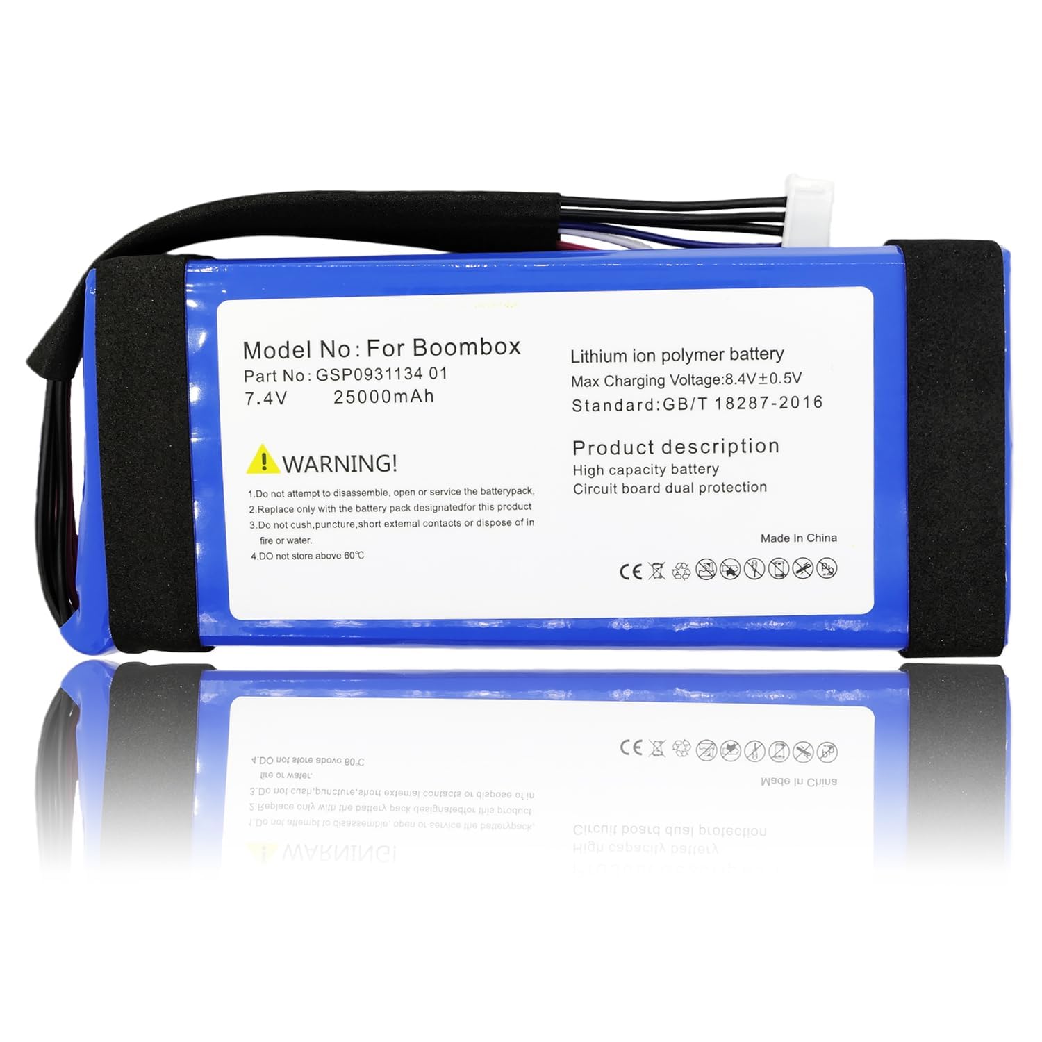 High Capacity 10000mAh Battery for Boombox 1 Bluetooth Audio Speaker, GSP0931134-01 Replacement Pack-image-31