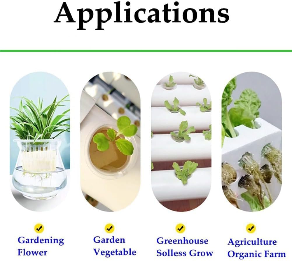 Sistema di Coltivazione idroponica da Giardino, 30 baccelli Kit di Coltivazione aeroponica a Torre idroponica, Sistema di Semina acquaponica con Pompa idratante, Adattatore, vasi a Rete