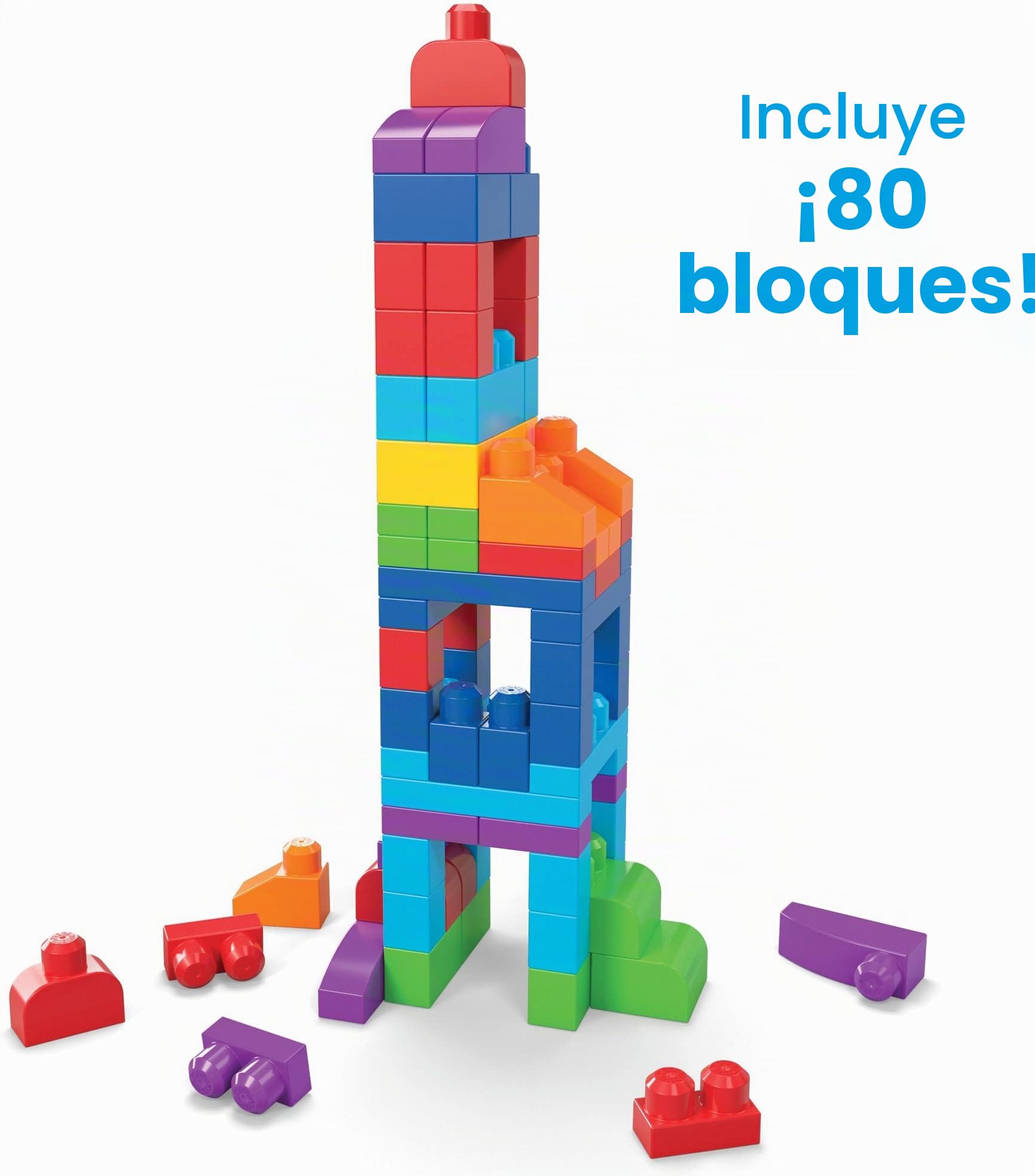 MEGA Bloks Tren Musical ABC, Juguete de construcción para bebé +1 año (Mattel FWK22) & Bloks Bolsa Clásica con 80 Bloques de Construcció, Juguete para Bebé + un Año Mattel DCH63