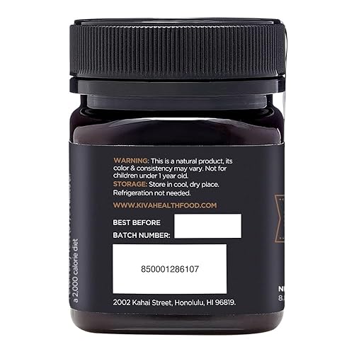 Miniatura 8 de Kiva Raw Manuka Honey certificado UMF 10  MGO 263  100 puro auténtico Nueva Zelanda botella de 882oz  Sin OMG  Sin antibióticos  Rastreable