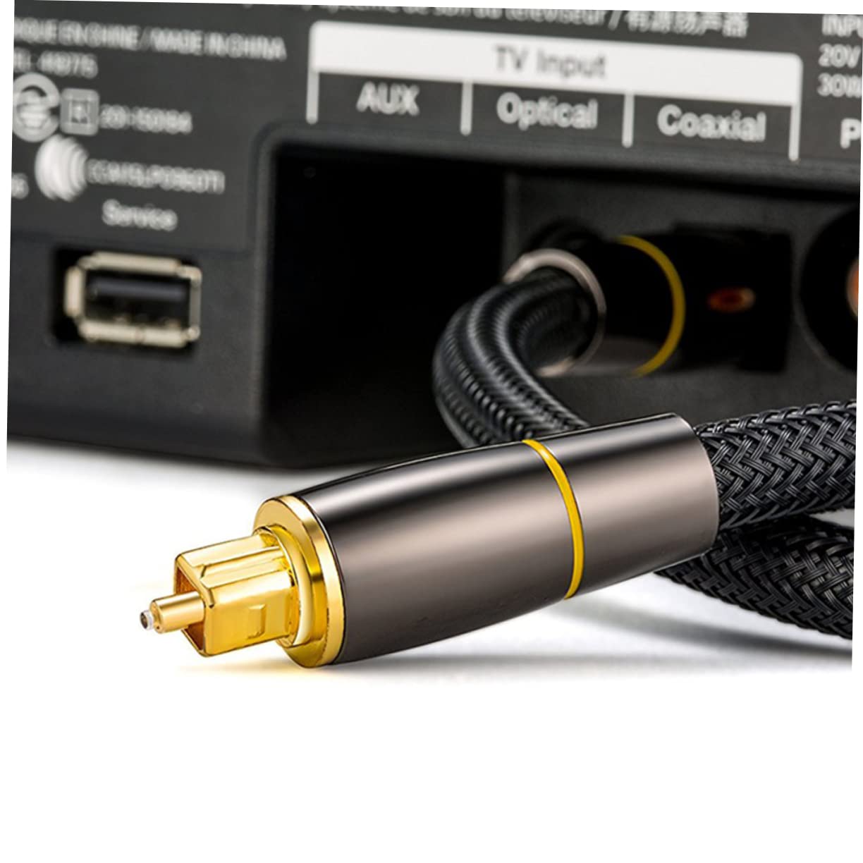 jojofuny Câble Optique Audio Numérique 20m, Fibre Optique Noire, Gaine Souple, Qualité de Signal, pour Barre de Son, Tv et Console de Jeux