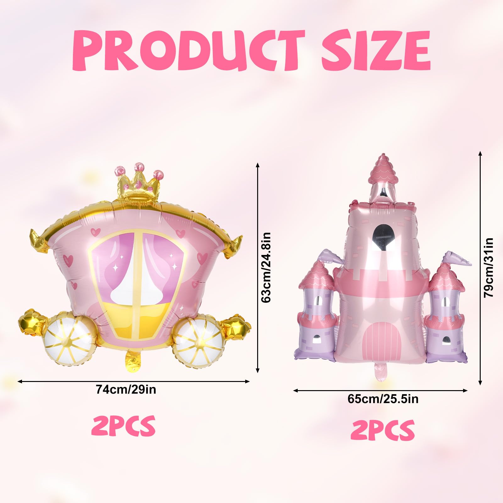 lasuroa 4pcs Princess Birthday Party Balloons - Image 2
