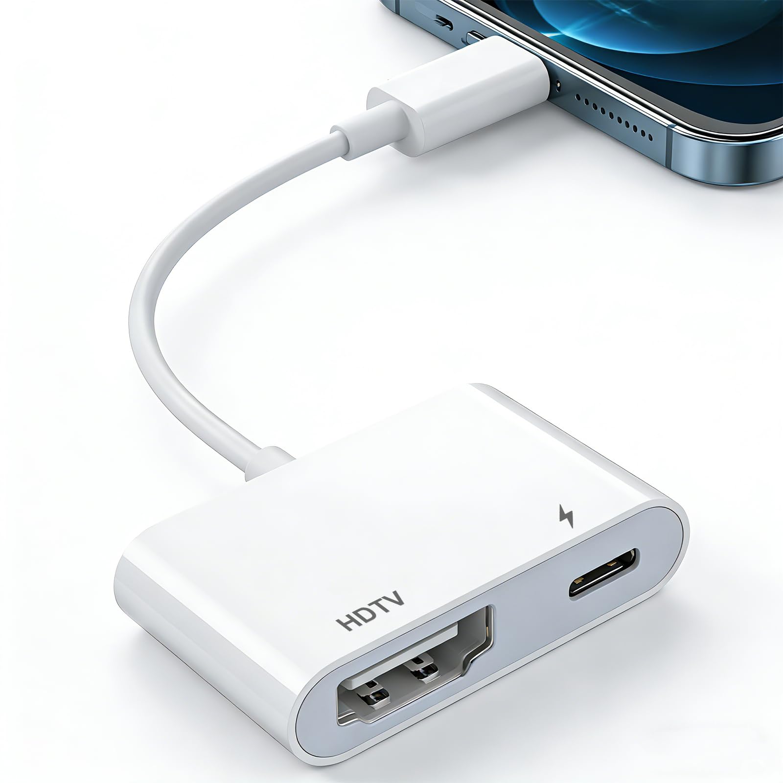 Lightning auf HDMI Adapter [Apple MFi Zertifiziert], 1080P Digital AV Adapter für iPhone & iPad, Synchronisationsbildschirm zu TV/Monitor/Projektor