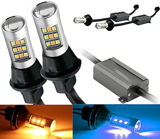 3157 Turn Signal Led Light Bulbs-Dual color 3157 Error Free Canbus Ready Turn Signal Light Bulbs for Daytime Running Lights/DRL and Turn Signal Lights, Pair of 2 (Blue+Yellow)