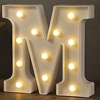 Vista 11 de Letras LED de Marquesina con Luces Signo Y, HXWEIYE Luces de Letras LED 26 del Alfabeto, Números Iluminados 0-9 Letrero de Letras Blanco Cálido