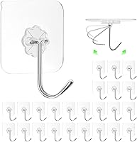 Vista 8 de ZESLMG Ganchos de pared adhesivos para colgar, paquete de 32 ganchos autoadhesivos resistentes de 10kg transparentes, removibles, sin daños