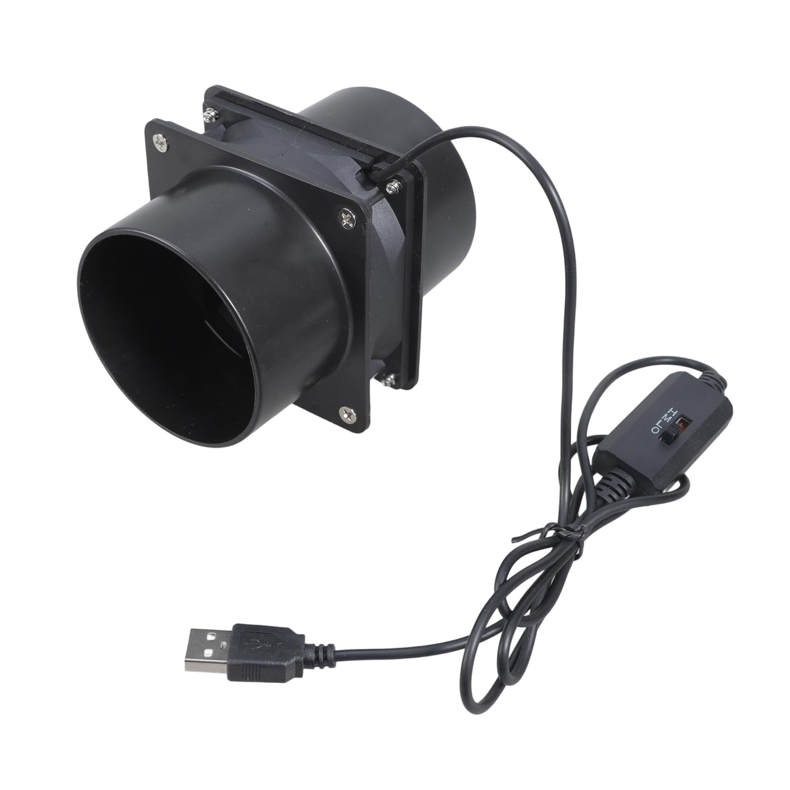 3 Speed USB 5V 75mm Inline Duct Exhaust Fan with Double Ventilation Pipes for Printer Enclosure Greenhouse Pet House Energy Efficient Greenhouse Pet House Ventilation Fan