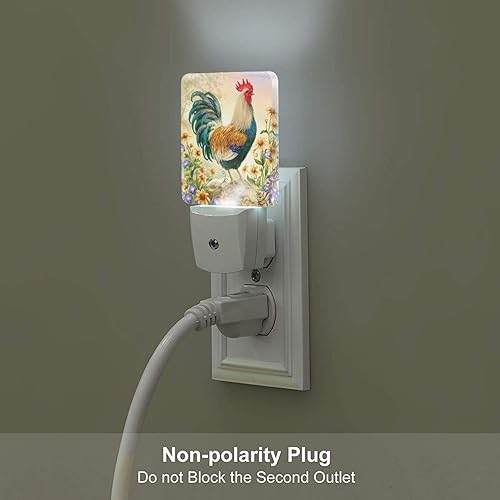 Miniatura 4 de Luz nocturna de pollo decorativa de pared con sensor automático inteligente de atardecer a amanecer, lámpara nocturna LED para dormitorio, baño,