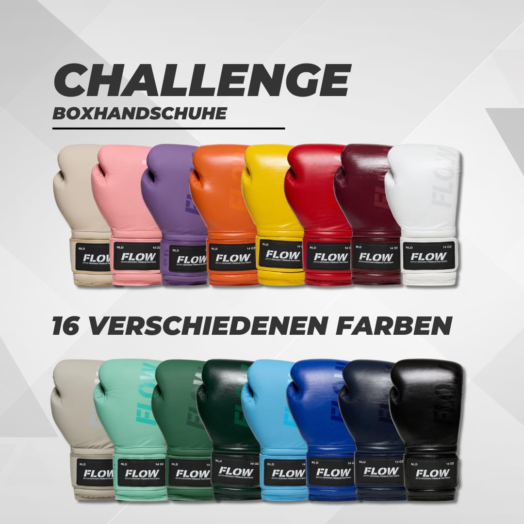 Flow Challenge Guantoni da boxe in vera pelle, sparring e allenamento, muay thai, kickboxing, MMA, arti marziali, uomo e donna