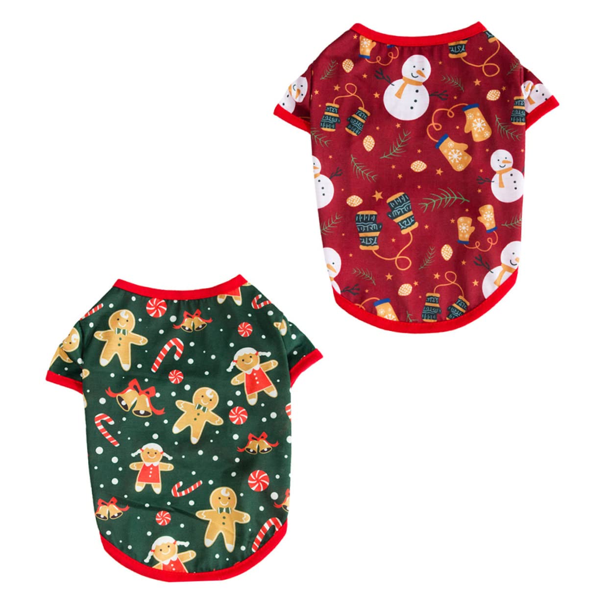 HMJGDHX 2 Pezzi Costume Natalizio per Animali Domestici Vestiti in Cotone vestibilità Comoda Facile da Mettere per Cani di Piccola Taglia per Vestire Il Tuo Animale Domestico in Vacanza