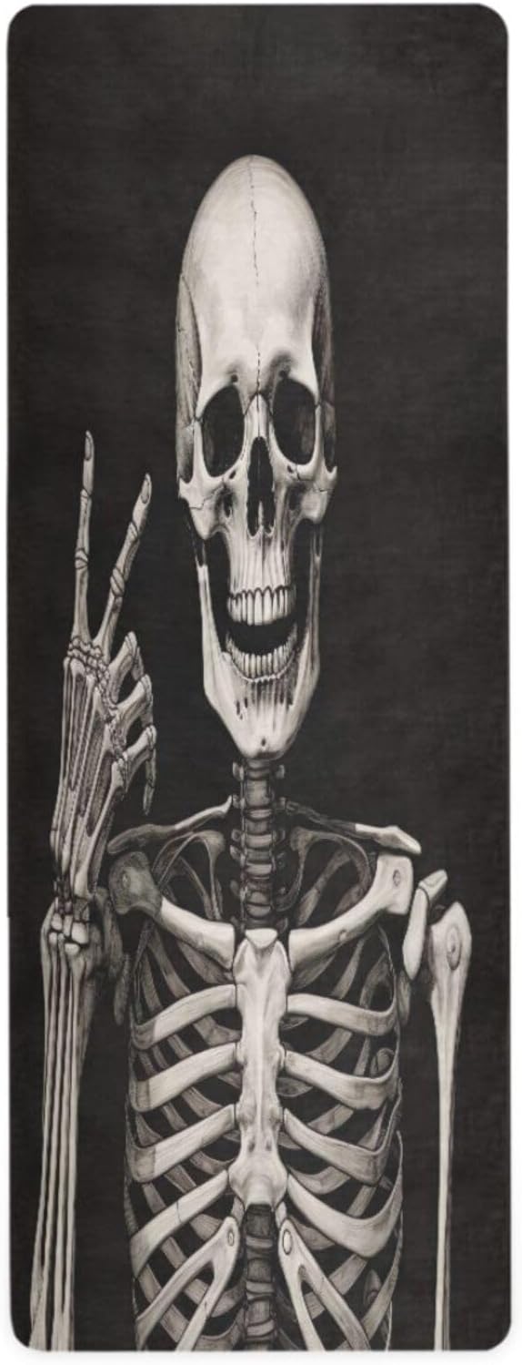 Smiling Skull Yoga Mat Thick Non Slip Yoga Mat Workout Mat for Men Women, Exercise & Exercise Mat for Home Gym, Yoga, Pilates, Stretching, and Floor